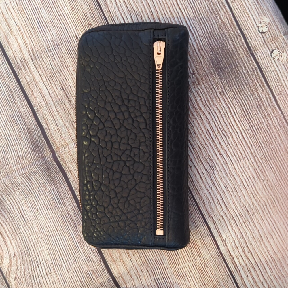Alexander Wang Black Fumo Continental Wallet Pebbled Black leather Rose Gold - Picture 7 of 10